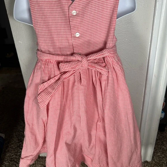 Edgehill Collection Pink Checkered Dress with Floral Accent - Picture 3 of 4